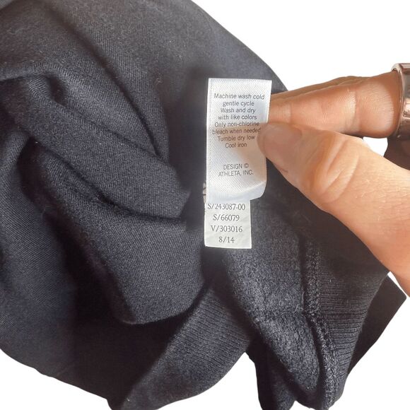 Athleta Studio Zip boatneck long sleeve sweatshirt black medium - Picture 2 of 5